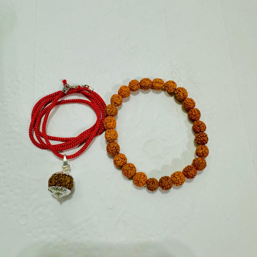 Maha SHIV Combo  5 Mukhi Rudraksha With Bracelet